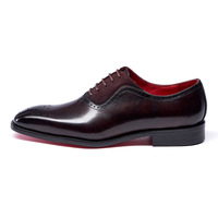 Chaussures habillées Oxford brogues de style britannique pour hommes, à lacets, bout pointu, en cuir véritable, respirantes et résistantes à l'usure