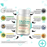 BioFlex Compléments alimentaires personnalisés pour le soutien des articulations et la force des os, capsules de calcium, magnésium, zinc, vitamines et minéraux