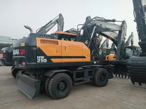 Excavadora de Ruedas HW210 Nueva, Amarilla, Hidráulica, Capacidad de Cucharón de 1m, Potencia de 136kW, Alta Capacidad de Excavación, Equipo de Trabajo Pesado - Product Image 3