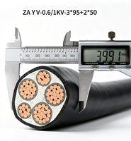 Cable de Alimentación Aislado con XLPE, Conductor de Cobre Retardante de Llama Grado A, ZA YJV 0.6/1kV 3*95+2*50mm²