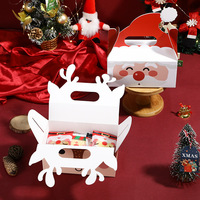 Boîtes cadeaux en papier de Noël personnalisables, vides, pour bonbons, biscuits, gaufrettes, pommes, en-cas de fête, emballage à emporter