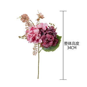 ดอกไฮเดรนเยียประดิษฐ์ CallaFloral ก้านเดี่ยว สีขาว สีแดงไวน์ สีแดงกุหลาบ สีชมพูอ่อน สำหรับตกแต่งงานแต่งงานและบ้าน - Product Image 4