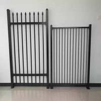 Panneaux de clôture de sécurité en acier tubulaire carré, portails coulissants extérieurs de style ouvert pour allées, clôture de piscine, galvanisation à chaud, couleur naturelle