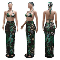 Maillot de bain 3 pièces pour femme avec robe de plage, ensemble bikini rétro, maillot de bain trois pièces avec paréo, maillot de bain personnalisé avec logo