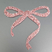 Patchs thermocollants personnalisés en gros avec nœuds brodés à paillettes et sequins scintillants pour vêtements