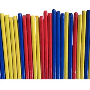Balais en bois d'eucalyptus écologiques pleine couleur avec manches courts/longs en plastique et bois, poils rigides, pelle à poussière, pour extérieur et intérieur, faciles à utiliser - Product Image 1