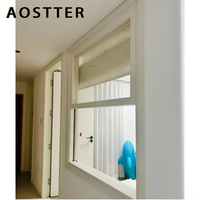 Ventana Corredera Vertical Integrada AOSTTER de PVC con Malla de Seguridad de Acero Inoxidable 304 para Balcón y Patio Privados