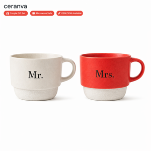 Coffret cadeau de tasse à thé personnalisé de luxe nordique tasses à café en céramique <span class=keywords><strong>Mr</strong></span> <span class=keywords><strong>et</strong></span> Mrs avec cuillère pour les couples accessoire cadeau de la Saint-Valentin - Product Image 1