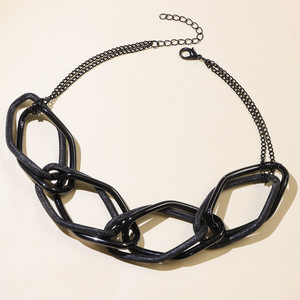 Geometric Black Zinc Alloy <b>Necklace</b> For Women Party Fashion <b>Statement</b> Jewelry - Product Image 6