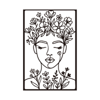 Vente en gros d'art mural abstrait moderne, portrait de femme en ligne, impression sur toile, art mural minimaliste avec papillon pour la décoration de la maison