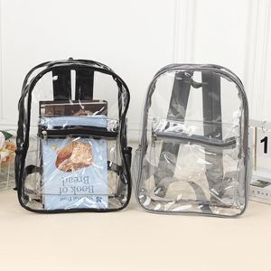 Large Capacity Transparent <b>Backpack</b> Waterproof PVC School Bag with Zipper Closure for Student Outdoor Travel Jelly Bag - Product Image 3