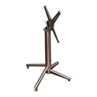 Base de table pliante à quatre pieds en acier inoxydable avec support croisé en aluminium pour café, bistrot, restaurant, utilisation en extérieur et restauration