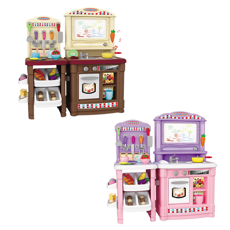 2022 New Design Girls Pretend Play Kitchen Toys Kid Cooking Set For Kids Big Size