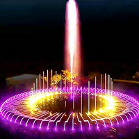 Fontaine musicale de luxe DEWY avec laser LED en acier inoxydable pour lacs, tourisme, places publiques et projets d'éclairage nocturne - Garantie 1 an