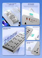 Multiprise de bureau LDNIO SC4 GaN 13-en-1 avec 8 prises CA, 3 ports USB-C, 2 ports USB, sortie 2500W pour la maison, le bureau et le gaming