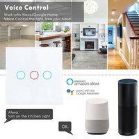Interruptor de Luz Inteligente de Pared WiFi con Panel Táctil de Vidrio Universal, 1/2/3/4 Vías, 220V, Estándar EU/UK, Control por Voz y App Tuya para Uso en Hoteles y Hogares