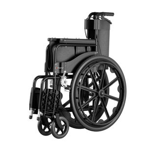 <span class=keywords><strong>Silla</strong></span> <span class=keywords><strong>de</strong></span> <span class=keywords><strong>Ruedas</strong></span> Plegable <span class=keywords><strong>de</strong></span> Primera Calidad, Pintada en Negro, con <span class=keywords><strong>Ruedas</strong></span> Resistentes <span class=keywords><strong>de</strong></span> una Sola Pieza, Frenos Dobles, Asiento Transpirable y Suave, Reposabrazos Esponjosos - Product Image 5