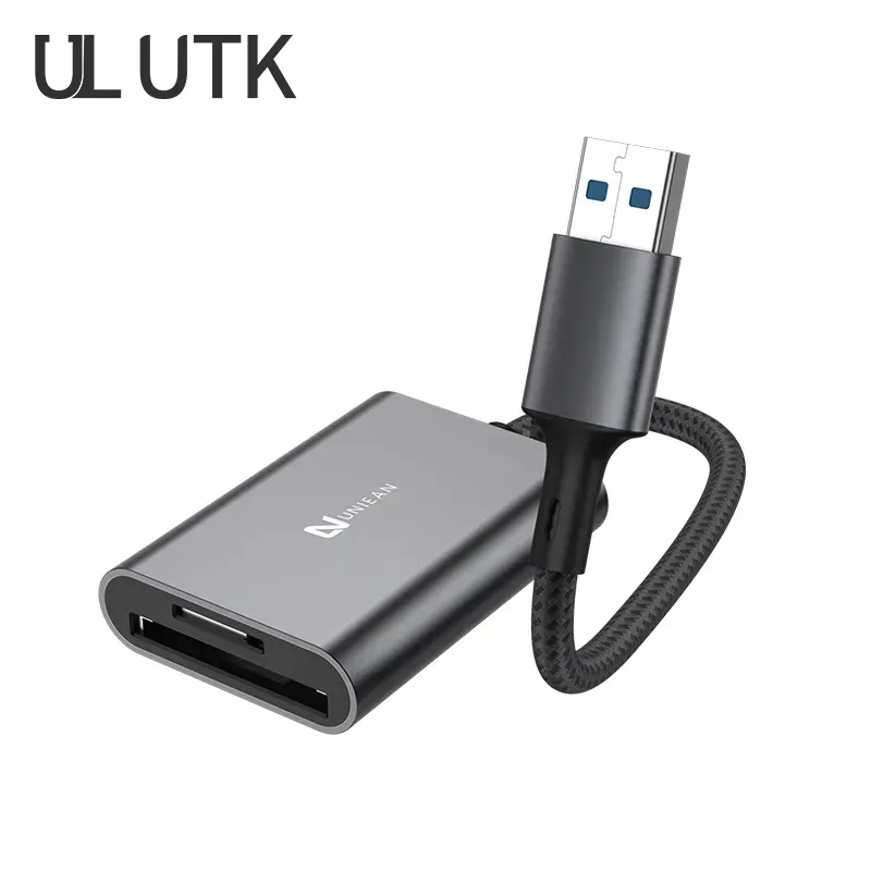 ULUTK High Speed 5Gbps Aluminum Computer Memory Card Reader Dual Slots USB 3.0 to Micro SD Card Adapter for SD TF Cards