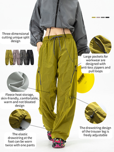 Pantalon de sport unisexe 3-en-1 personnalisé pour l'extérieur, protection confortable, nylon léger, cordon de serrage, poche, randonnée, pantalon décontracté - Product Image 3