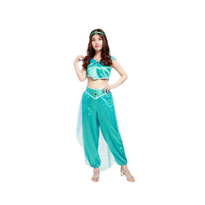 Disfraces <span class=keywords><strong>de</strong></span> Halloween Cosplay <span class=keywords><strong>Sexy</strong></span> Aladdin Magic Lamp Jasmine Princess Dress Party Belly Dancer Costume - Product Image 4