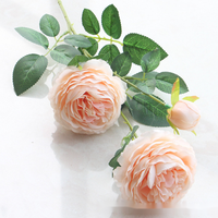 Grosir Dekorasi Pernikahan Sutra Peony Bunga Buatan 3 Kepala Bunga Peony Buatan Bunga Pengaturan