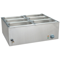 Comptoir de buffet électrique commercial en acier inoxydable, table à 6 bacs, chauffe-plats chaud, bain-marie, 1500W, hôtels, restaurants