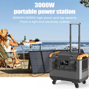 Station d'alimentation portable 3000W 2688Wh LiFePO4, générateur solaire avec UPS IP54 pour la maison, la sauvegarde et l'utilisation en extérieur - Product Image 1