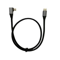 Cable de Datos USB 3.1 Tipo-C de 90 Grados con Doble Conector, 16 Núcleos, 1m, Malla de Protección, Revestimiento TPE, Funcionalidad de Carga Rápida PD Integrada