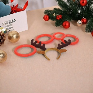 Pafu giáng sinh bên Tuần Lộc Headband Vòng quăng trò chơi cho mọi lứa tuổi lễ hội Xmas trò chơi vui nhộn Tuần Lộc ANTLER Vòng headbopper Bộ - Product Image 4