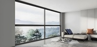 Ventanas Corredizas Horizontales de Diseño Moderno, Marco de Aluminio, Malla Magnética de Acero Inoxidable, Aislamiento Térmico, para Hotel