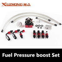 XuZhong Régulateur de pression de carburant de voiture noir rouge 160 PSI Set Kit réglable Auto Car Modified Racing Parts booster de carburant