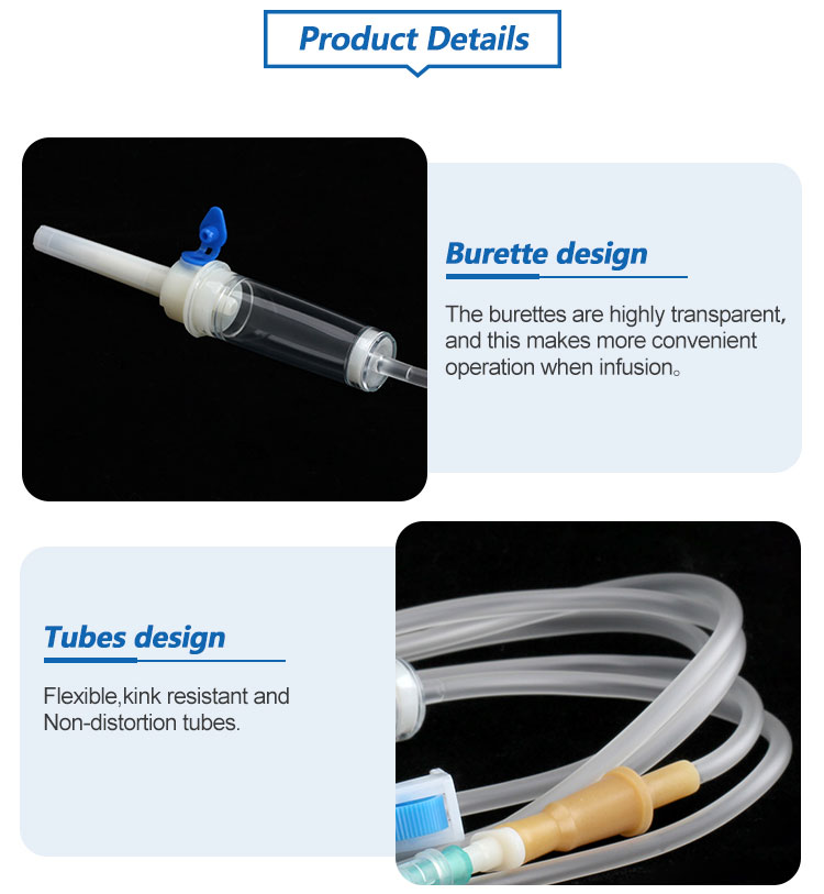 Conjunto de infusión médica desechable ordinario aprobado por CE con aguja