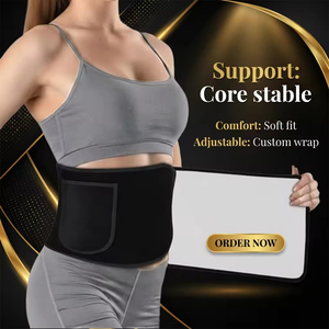 Yx Bande de sudation amincissante en néoprène pour femmes et hommes, enveloppement abdominal, gaine sculptante noire, taille XL - Product Image 2