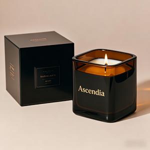 เทียนหอมกลิ่นดอกไม้จากถั่วเหลือง Ascendia Square ในขวดแก้ว ดีไซน์หรูหราสำหรับตกแต่งบ้าน 1 ไส้เทียน กลิ่นหอมจากพืชธรรมชาติ - Product Image 1
