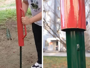 Martelo para Postes de Cerca com Cabo 12LB, Martelo de Poste T Preto, Compactador Manual de Postes - Product Image 6