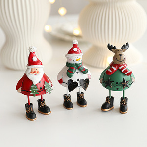 Arte del hierro Venta caliente Artesanía de metal Navidad Santa Claus Adorno colgante Decoración de escritorio Árbol de Navidad Objetos decorativos - Product Image 2