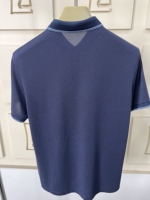 Polo de luxe pour hommes T-shirt en coton à rayures contrastées avec col et poignets pour hommes