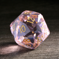 Lot de dés en verre taillés au diamant D20 de 21 mm pour jeux de rôle Dungeons & Dragons (20 faces)