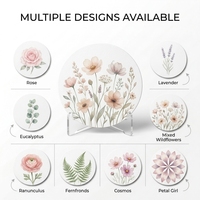 Posavasos Redondos Desechables de Papel con Logotipo Personalizado, Diseño Floral, para Bodas, Despedidas de Soltera, Fiestas, Venta al Por Mayor