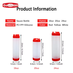 Food Grade Custom Logo Eco-Friendly Durable Restaurant Chilli Ketchup Dispenser 16 oz FIFO PE <b>Plastic</b> Sauce Condiment Squeeze - Product Image 3