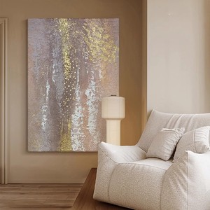 Hand Painted Oil Painting Abstract Art <b>Gold</b> <b>Frame</b> Rectangle Entryway Wall Hanging Light Luxury Sandstone Texture Decorative - Product Image 3