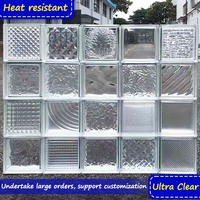 Brique en verre artistique à motif de gouttelettes de pluie pour salle de bain, blocs de verre creux, briques de verre pour fenêtre, blocs de verre pour architecture murale