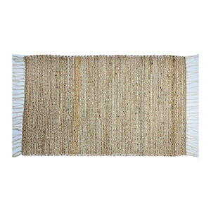 Tapis d'entrée rectangulaire en jute naturel robuste, lavable, antidérapant, tapis de sol tissé pour la maison, le couloir, la cuisine, le porche - Product Image 1