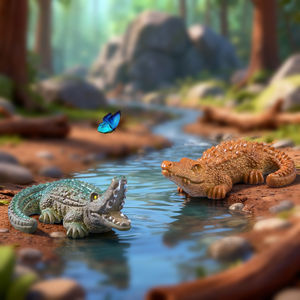 Nouveau Micro Paysage Créatif Réaliste Petit Crocodile DIY Décorations Accessoires Mini Ornements <span class=keywords><strong>de</strong></span> Voiture en Résine - Product Image 3