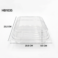 Boîte d'emballage en plastique rectangulaire personnalisée pour la restauration rapide, boîte à blister pour légumes, gâteaux, aliments, stockage, recyclable, PET