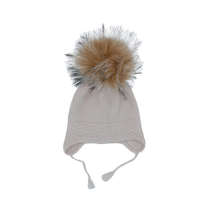 2024 taille personnalisée <span class=keywords><strong>bonnet</strong></span> mérinos dessiné à la main chapeau d'hiver pour enfants 1-3Y nourrissons Gorros vison <span class=keywords><strong>cachemire</strong></span> <span class=keywords><strong>pompon</strong></span> pour filles 0-1Y - Product Image 3