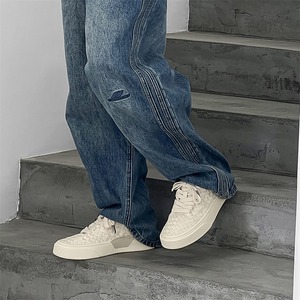 Knitted breathable board <b>shoes</b> 2025 summer new style canvas <b>shoes</b> thick sole heightening versatile men women couple <b>shoes</b> casual - Product Image 4