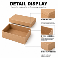Ensemble de boîtes cadeaux personnalisées en gros avec couvercle et base, en papier kraft, carton rigide, noir, blanc, marron, emballage de luxe pour vêtements