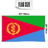 Drapeaux d'Érythrée en gros 3x5 pieds, polyester 68D/100D, personnalisation de tous les pays, expédition rapide, fournisseur fiable, livraison rapide