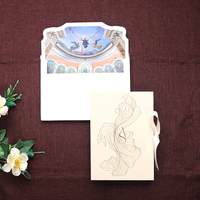 Invitation de mariage de luxe en forme de livret avec ruban doré, carte d'invitation et de réponse en acrylique miroir pour fiançailles, banquet et fête